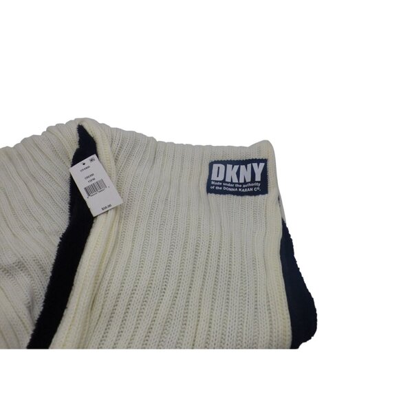 DKNY Fleece-Lined Knit Infinity Scarf, Cream - Picture 7 of 12